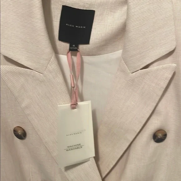 Alex Marie Light Pink Double-Breasted Blazer - Picture 3 of 9